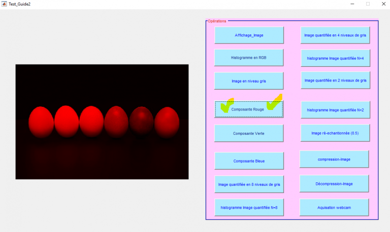 afficher la composante rouge d'une image matlab