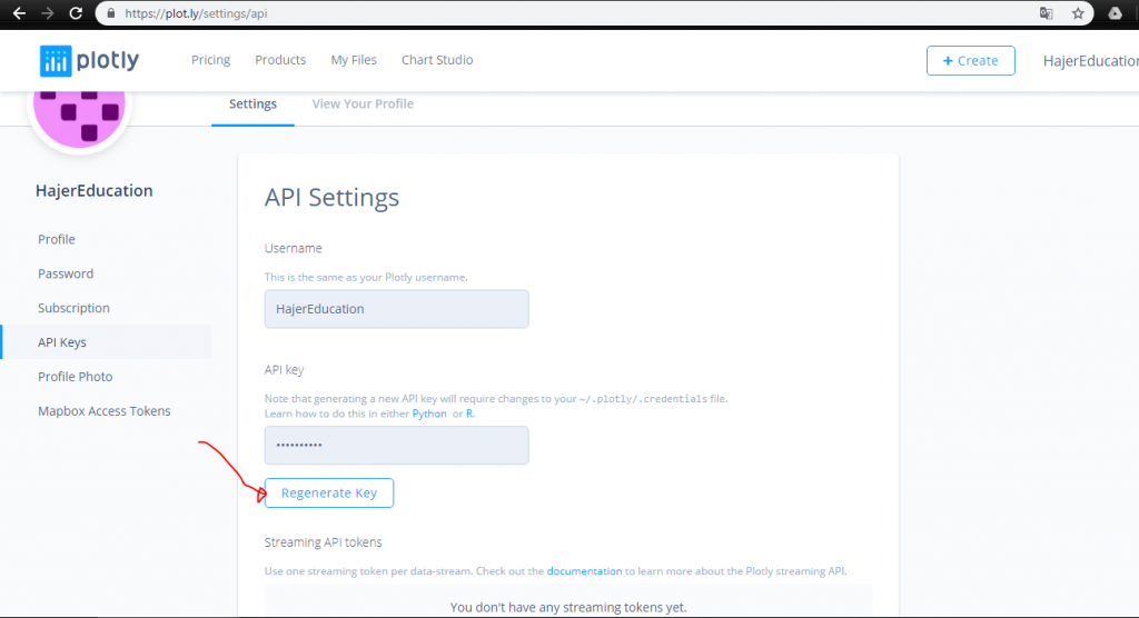 python Plotly tutorial : plotly API Settings