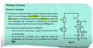 RLC forcé exercice corrigé | Ex 1 épreuve physique bac math SP 2016 شرح