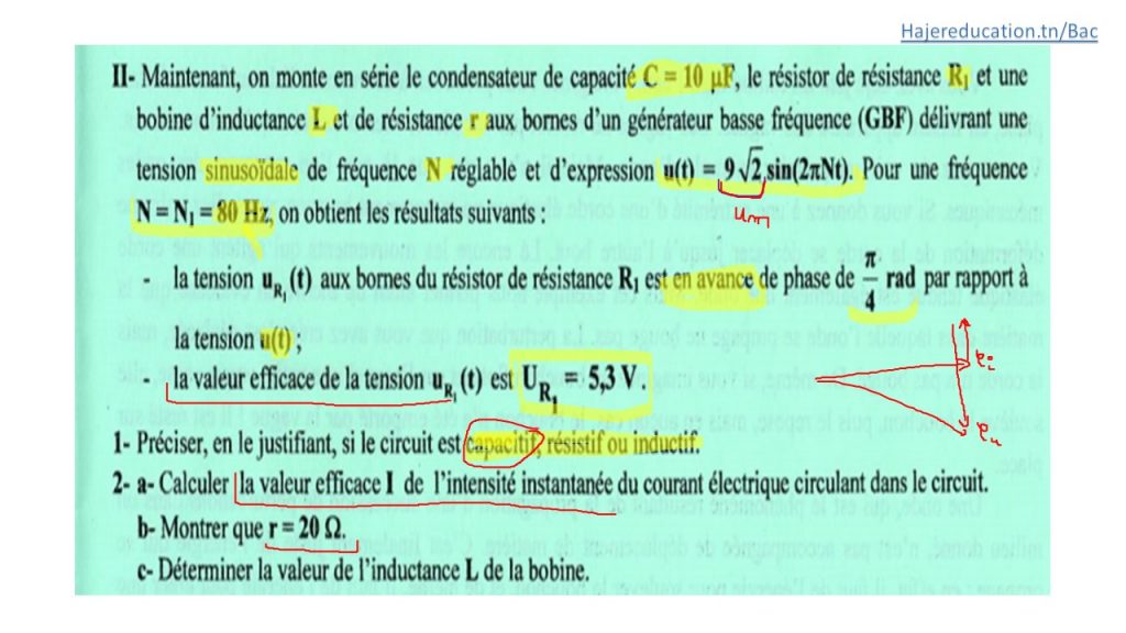 exercice rlc forcé corrigé tunisie
physique ex1 bac math session 2016 hajereducation
