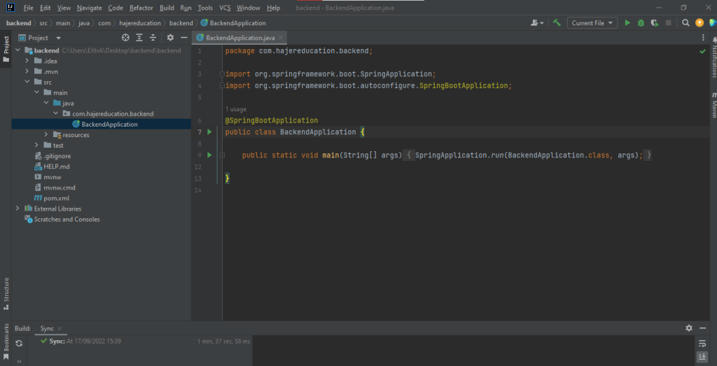 open java spring app with intelliJ IDEA