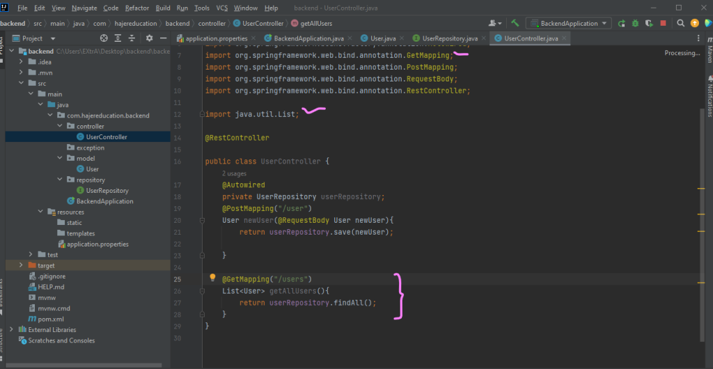 spring boot GetMapping for getting data from database