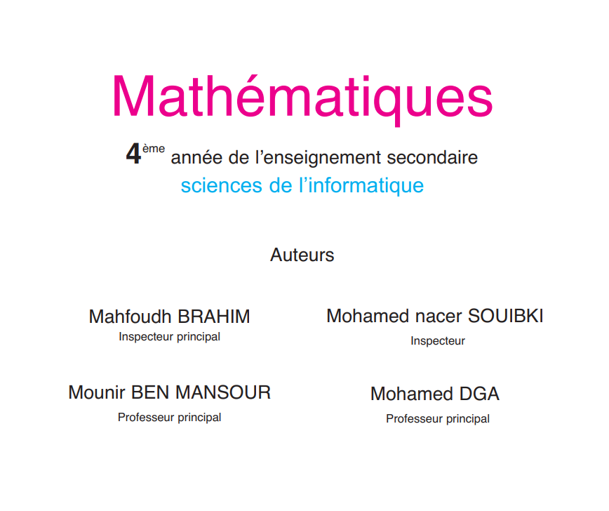Math 4ème année secondaire ( Technologie de l’informatique ) PDF